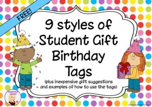 FREE Student Gift Brithday Tags